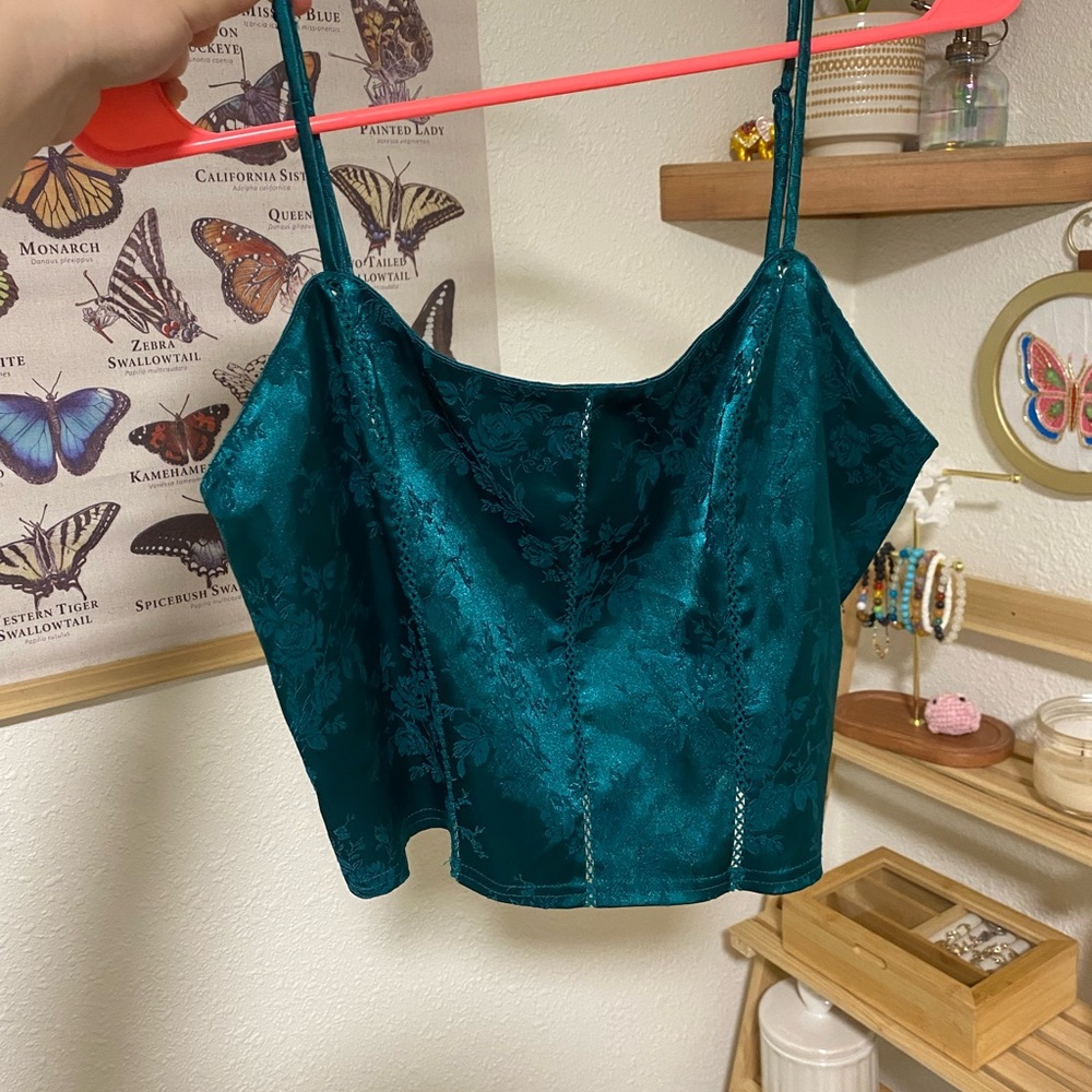 Elegant Teal Lace Women's Top